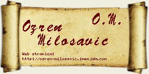 Ozren Milosavić vizit kartica